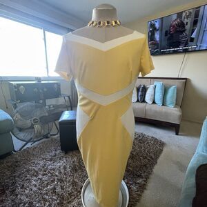 Vfemage Pencil Dress Short Sleeves Size 16 Event Occasion Romantic Colorblock